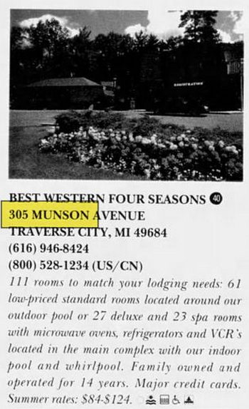 Knorrwood Motel (Four Seasons Motel) - Aug 1993 Ad